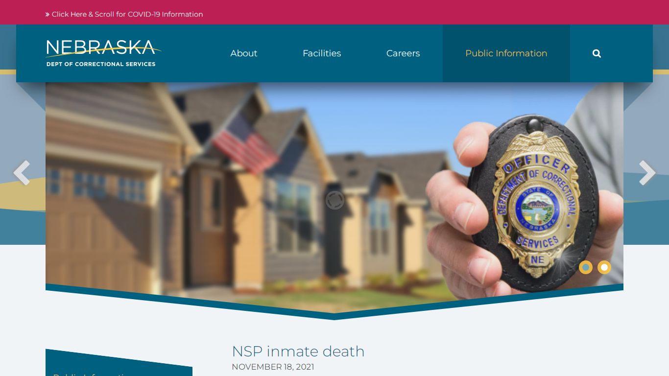 NSP inmate death | NDCS - Nebraska Department of ...