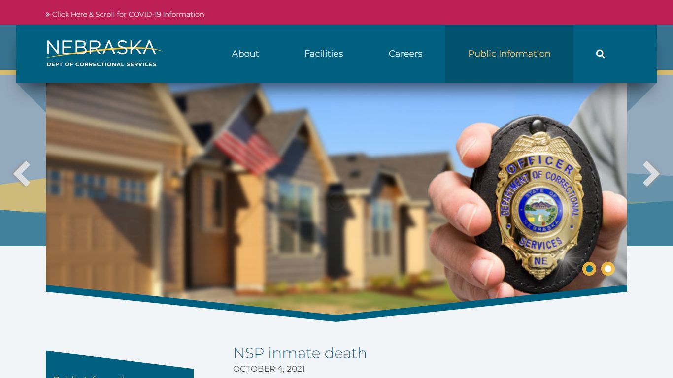 NSP inmate death | NDCS - Nebraska Department of ...